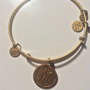 Gold Alex and Ani ‘M’ initial bracelet